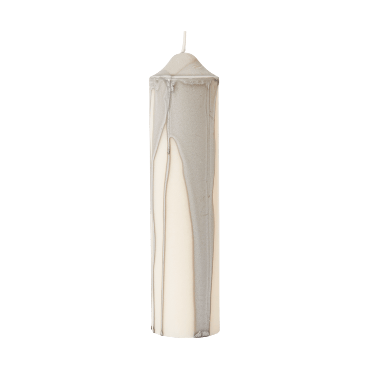 Drip pillar candle - Warm Grey, 20 cm - Ferm Living