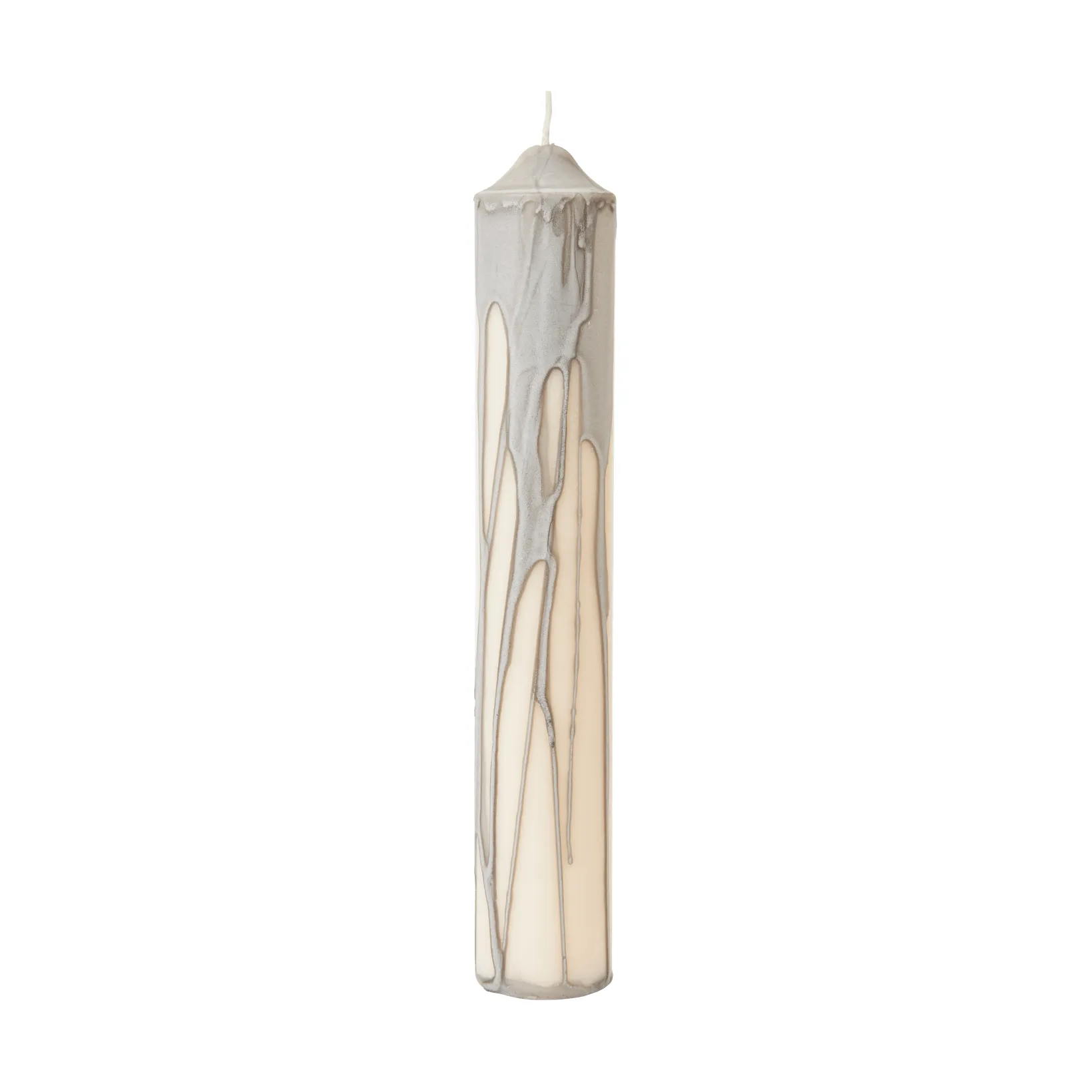 Drip pillar candle, Warm Grey, 30 cm Ferm Living