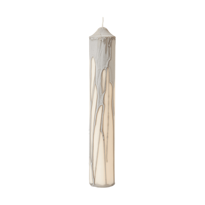 Drip pillar candle - Warm Grey, 30 cm - Ferm Living