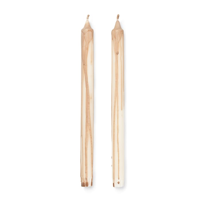 Dryp stearin candle 2-pack - Beige - ferm LIVING