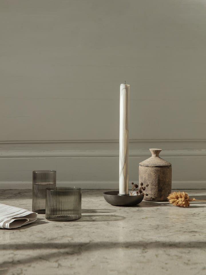 Dryp stearin candle 2-pack, Warm Grey Ferm Living