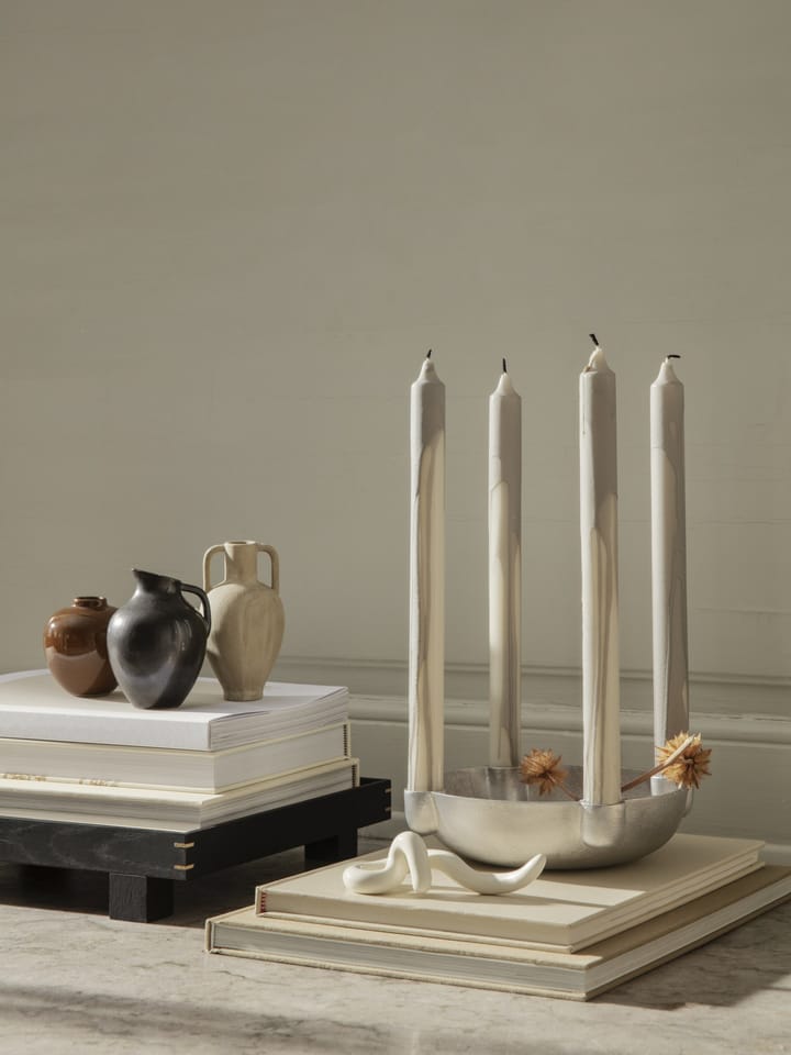 Dryp stearin candle 2-pack, Warm Grey Ferm Living