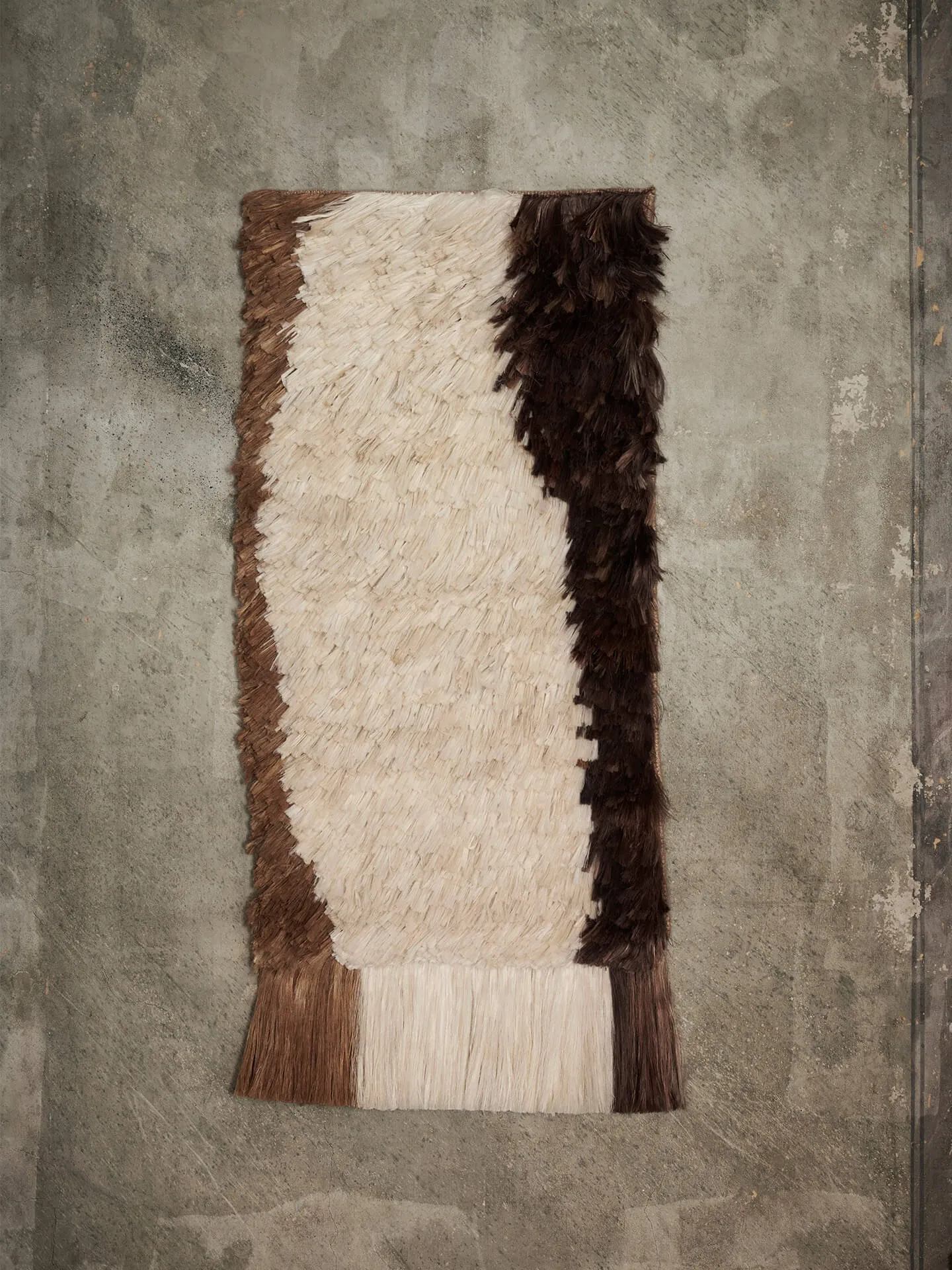 Edge Wall Rug tapestry 50x110 cm, Off-white-Coffee Ferm Living