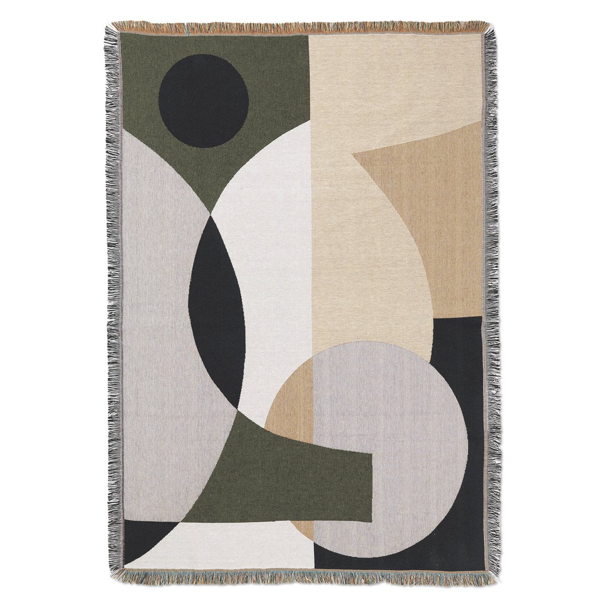 Ferm Living Entire tapestry throw 120x170 cm | Scandinavian Design | Cotton blankets & throws | Multi