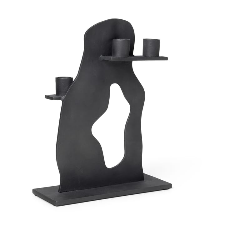 Erode candle sticks 21x27x4 cm - Blackened Aluminium - ferm LIVING