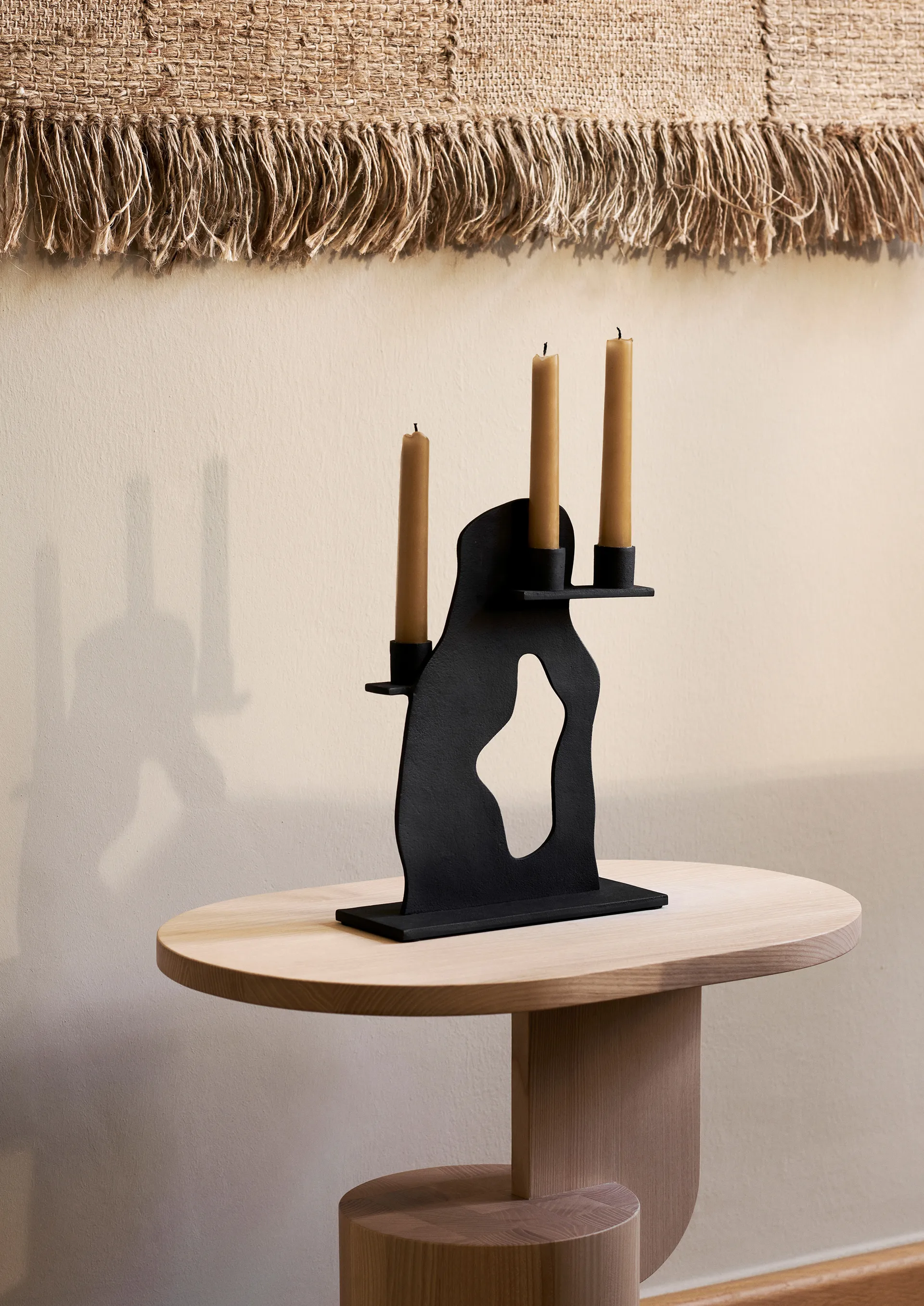 Erode candle sticks 21x27x4 cm, Blackened Aluminium Ferm Living