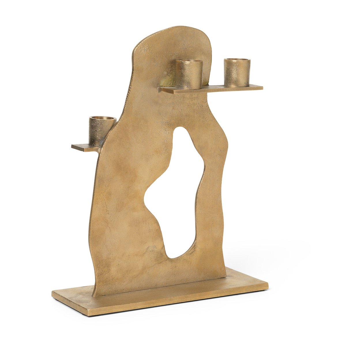 Ferm Living Erode candle sticks 21x27x4 cm Brass | Scandinavian Design | Candle holders | Gold-coloured