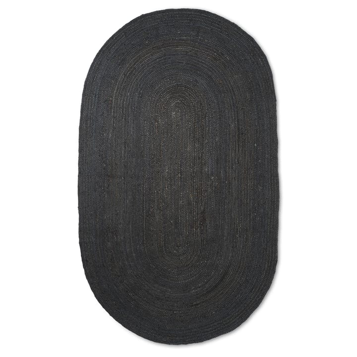 Eternal jute mat oval large - Black - Ferm LIVING