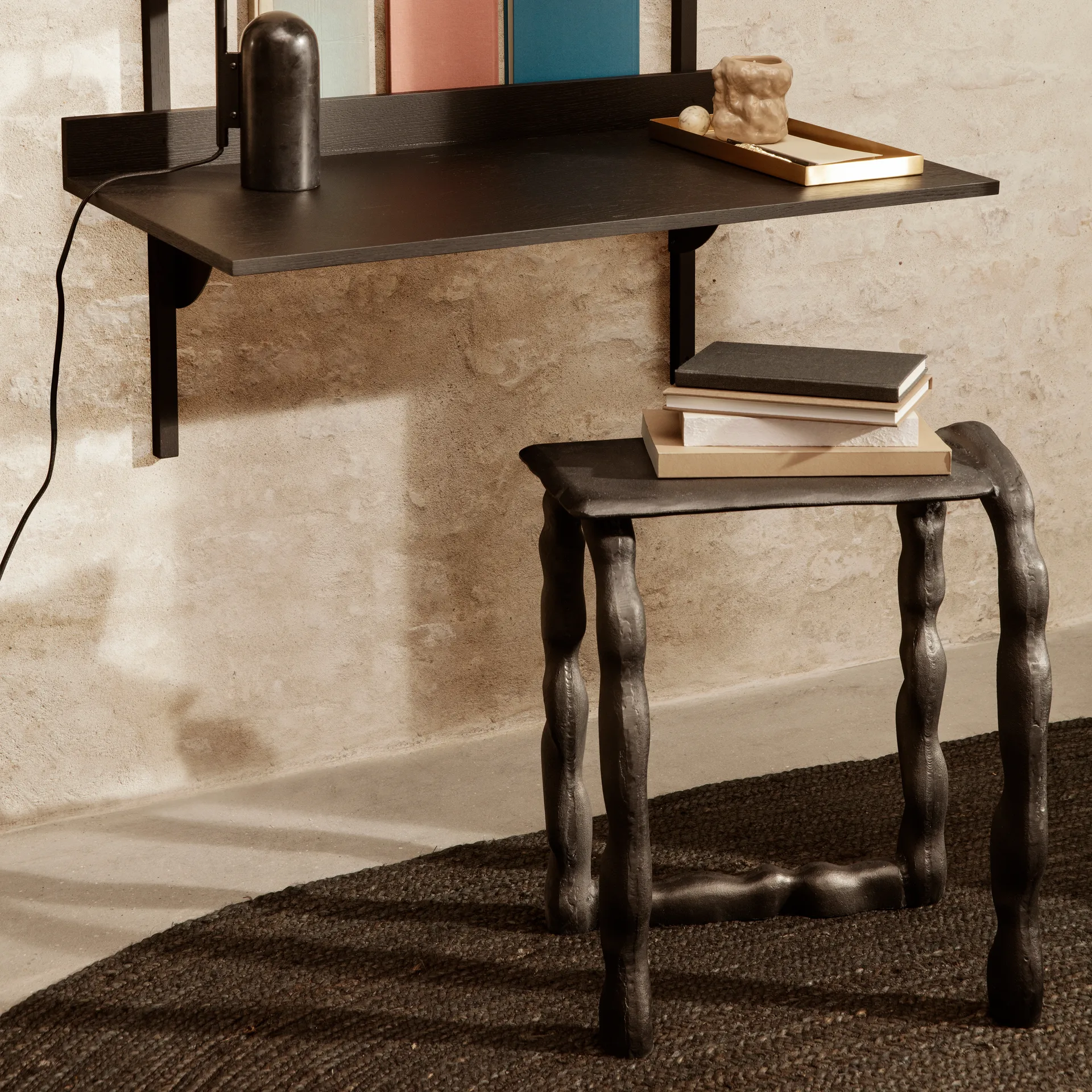 Eternal jute mat oval large, Black Ferm Living