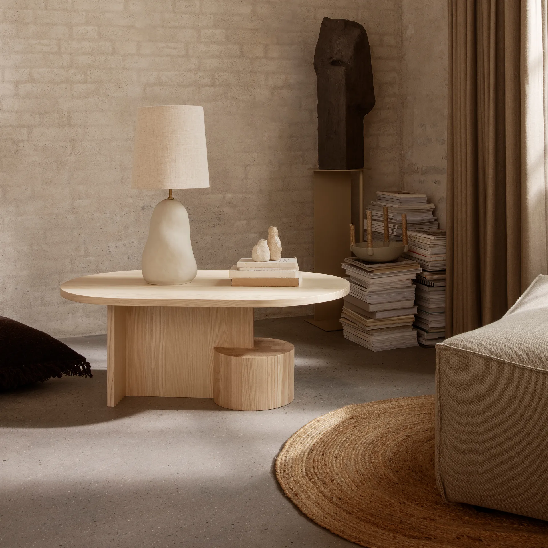 Eternal jute rug round large, natural Ferm Living