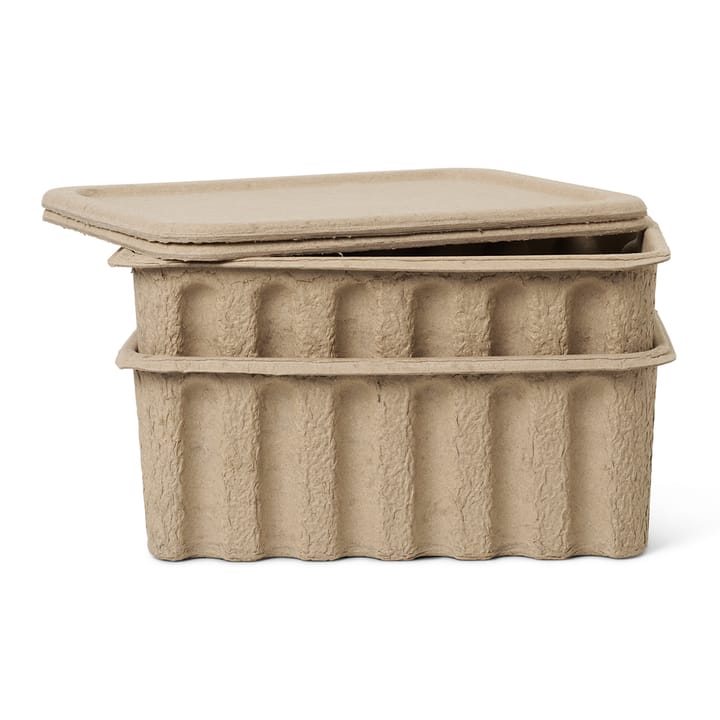 Ferm large box paper with lid 2-pack - brown - ferm LIVING