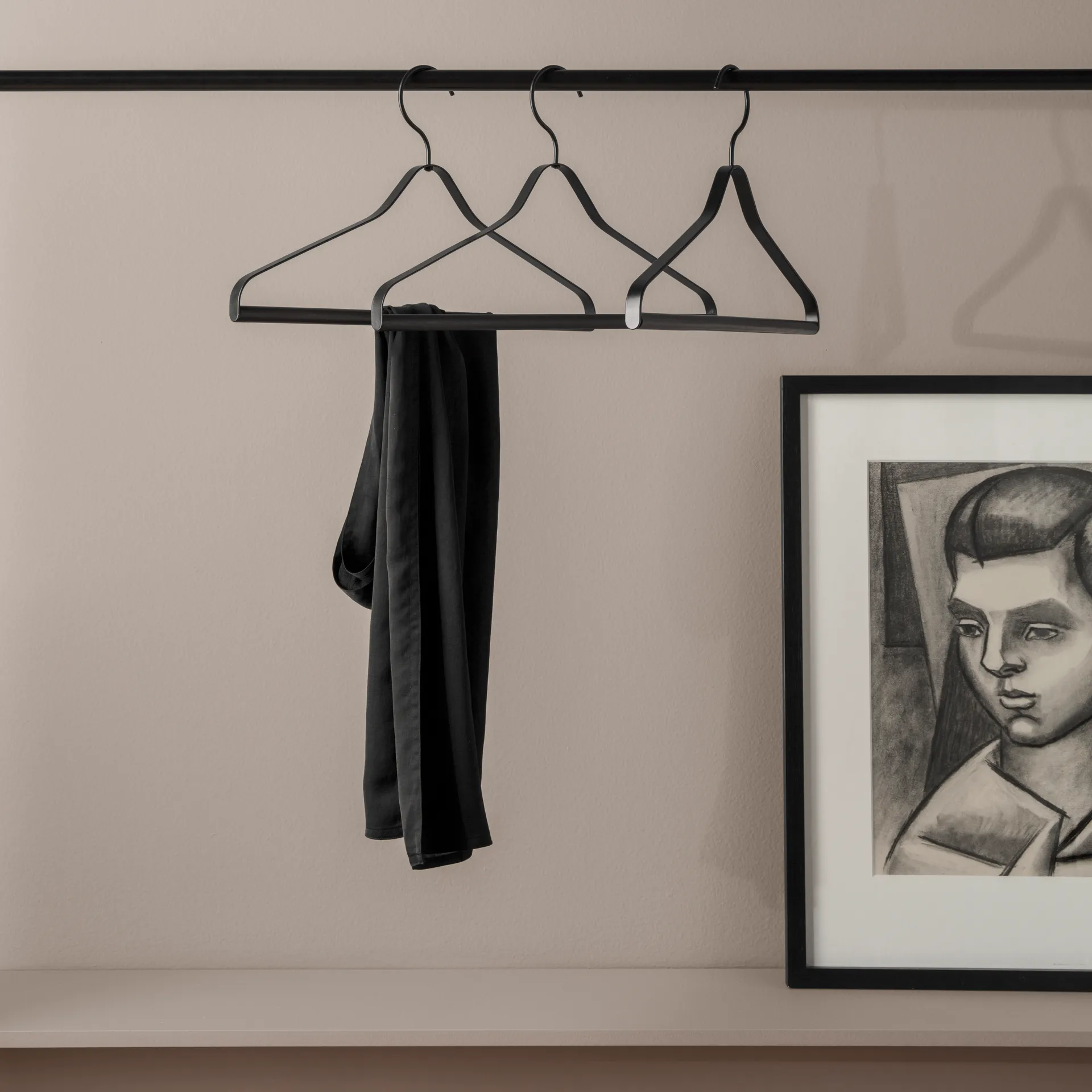 Ferm Living hanger 3- pack, black Ferm Living
