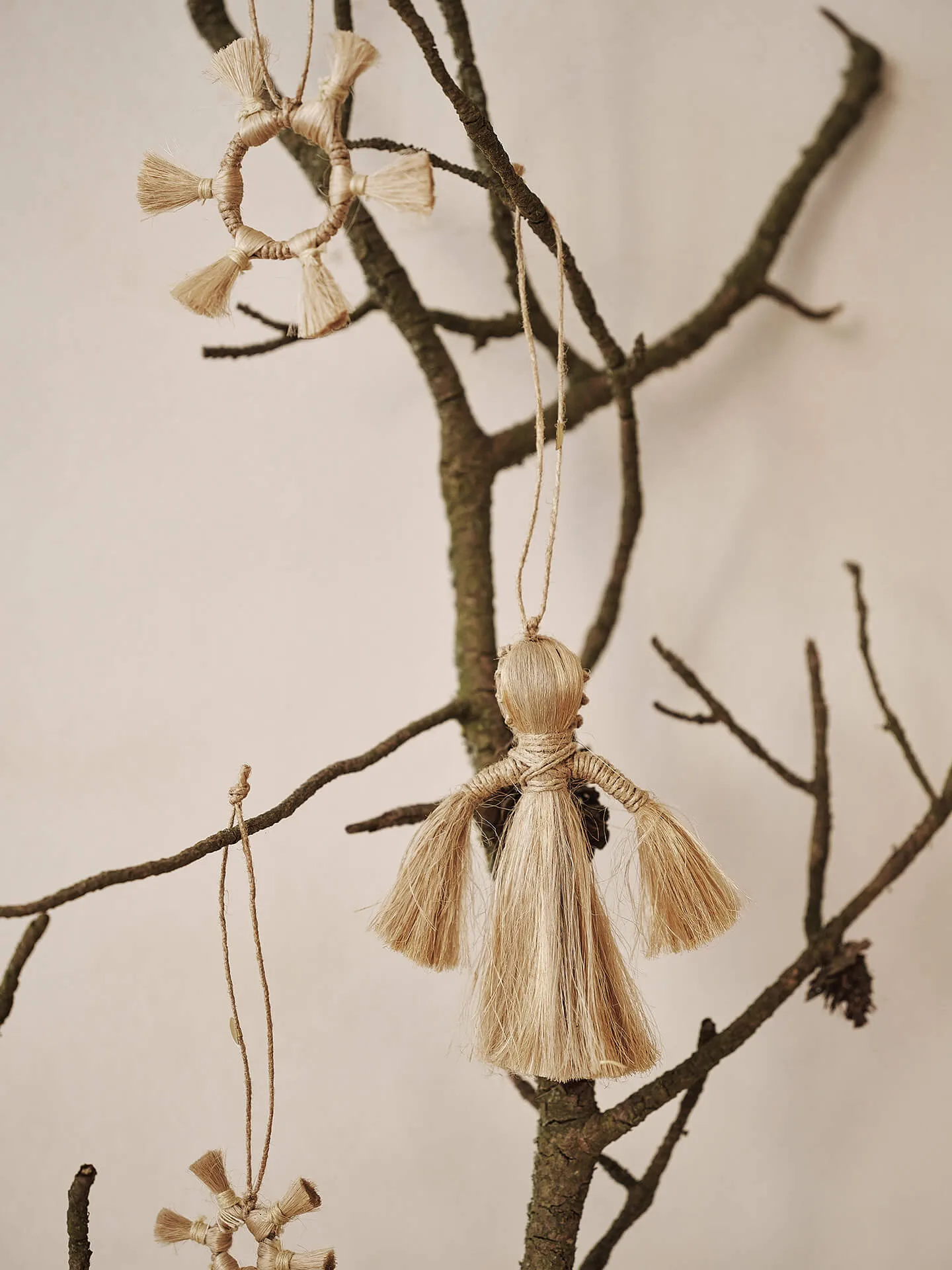 Ferm Living Jute Stars Christmas decoration 3 pieces, Natural Ferm Living