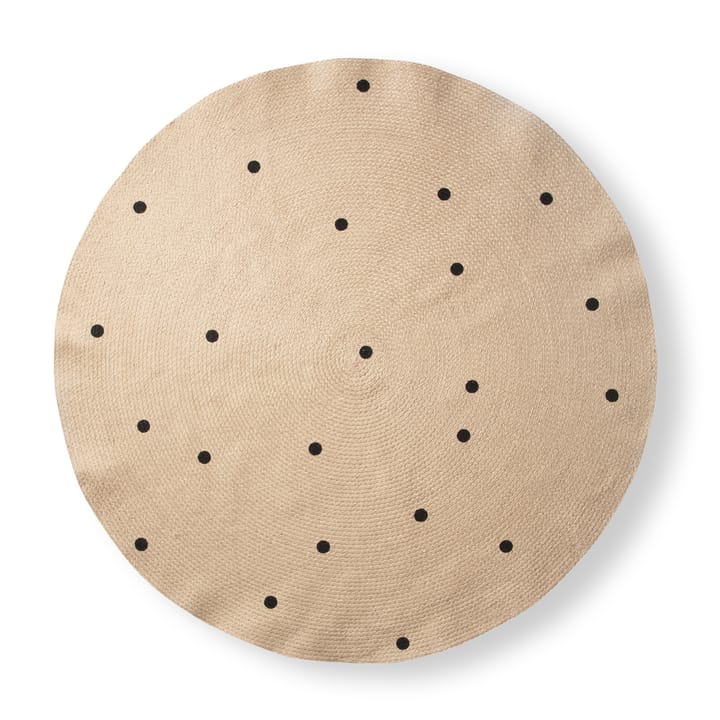 ferm LIVING rug round Ø130 cm - Black dots - ferm LIVING