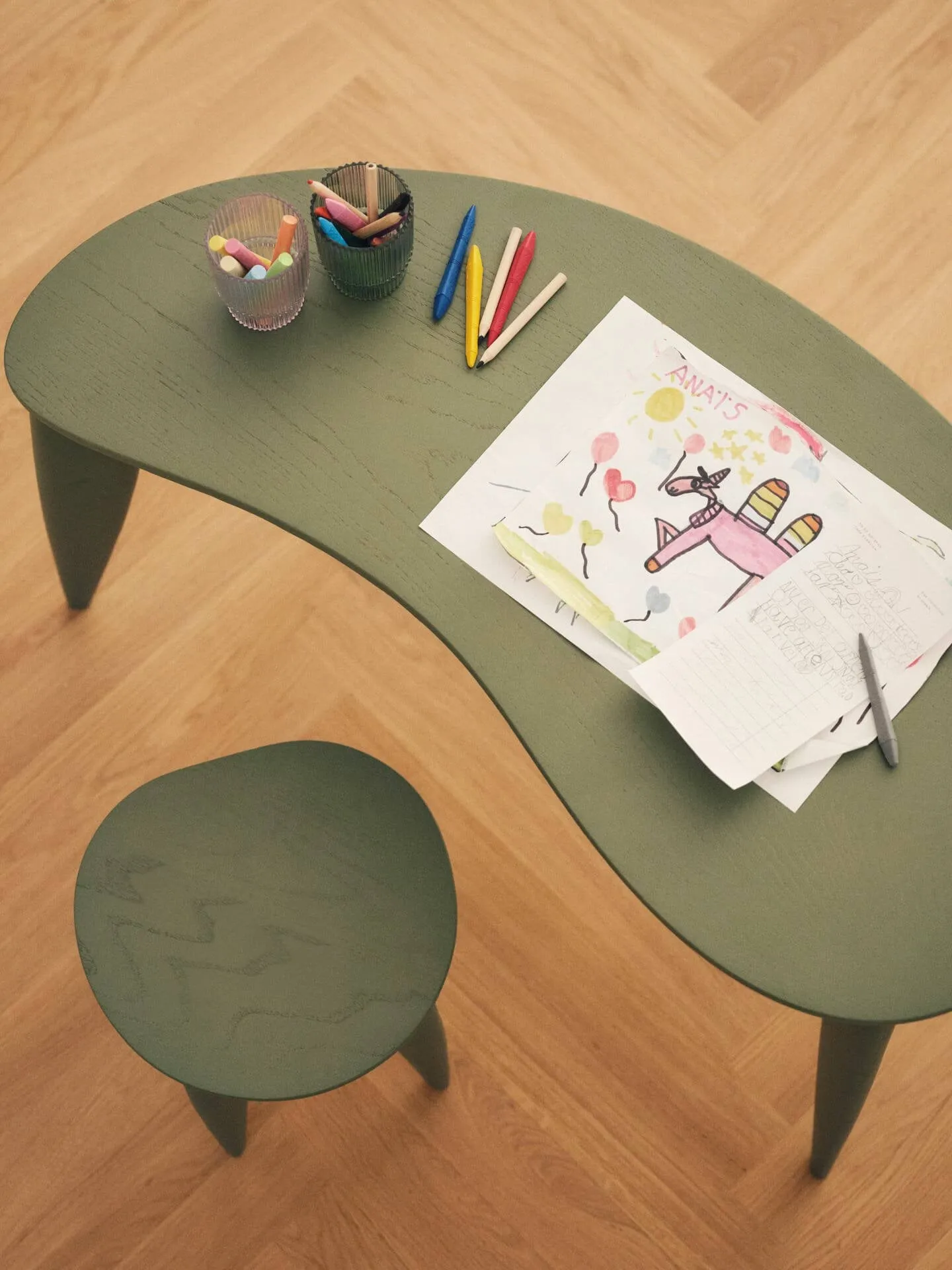 Feve kids stool, Elm green Ferm Living
