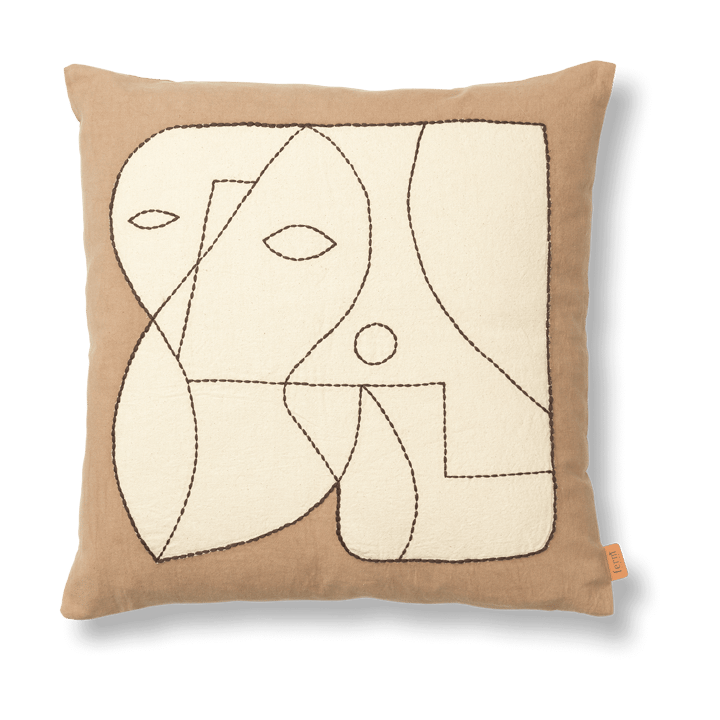 Figure cushion cover 50x50 cm - Dark Taupe-Off-white - Ferm LIVING