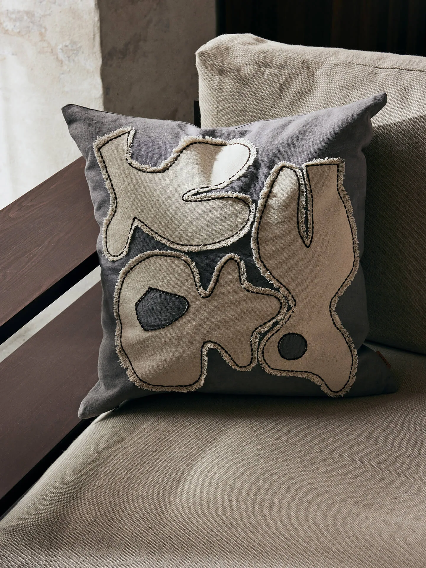 Figure cushion cover 50x50 cm, Grey BlueI-Off-white Ferm Living