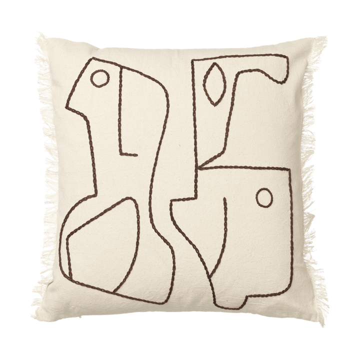 Figure cushion cover 50x50 cm - Off-white-Coffee - Ferm LIVING