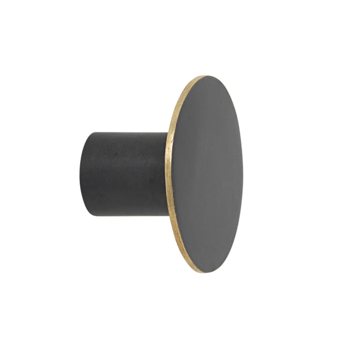 Flat Circle knob black-brass - Small, Ø 4 cm - ferm LIVING