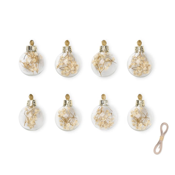 Flora Christmas Bauble small Ø4 cm 8-pack - Off-white - Ferm Living
