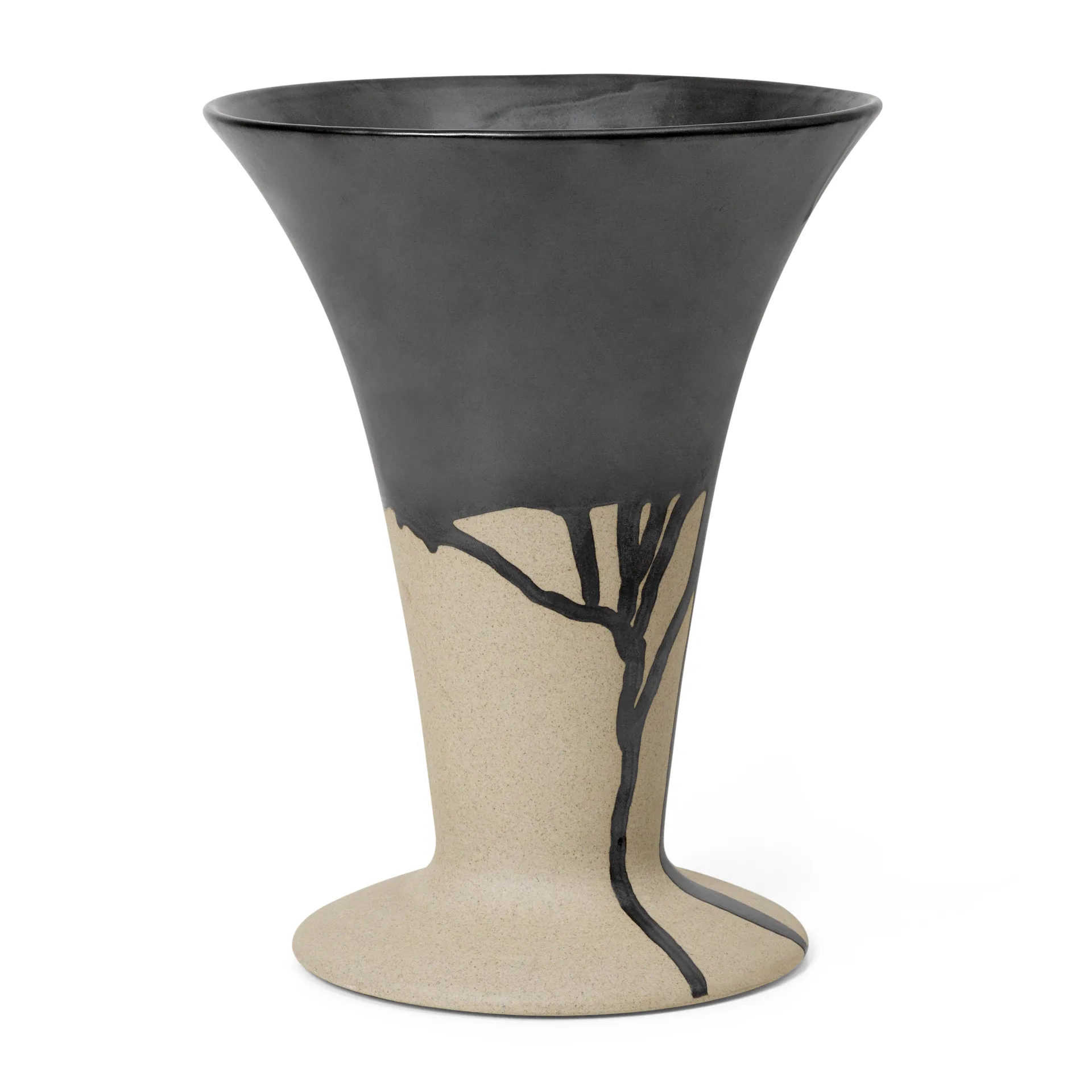 Flores vase 23 cm, Sand-black Ferm Living