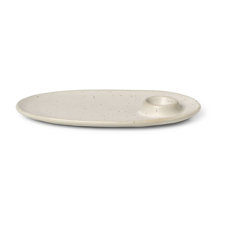 Flow breakfast plate 14x23.5 cm - Off-white speckle - ferm LIVING