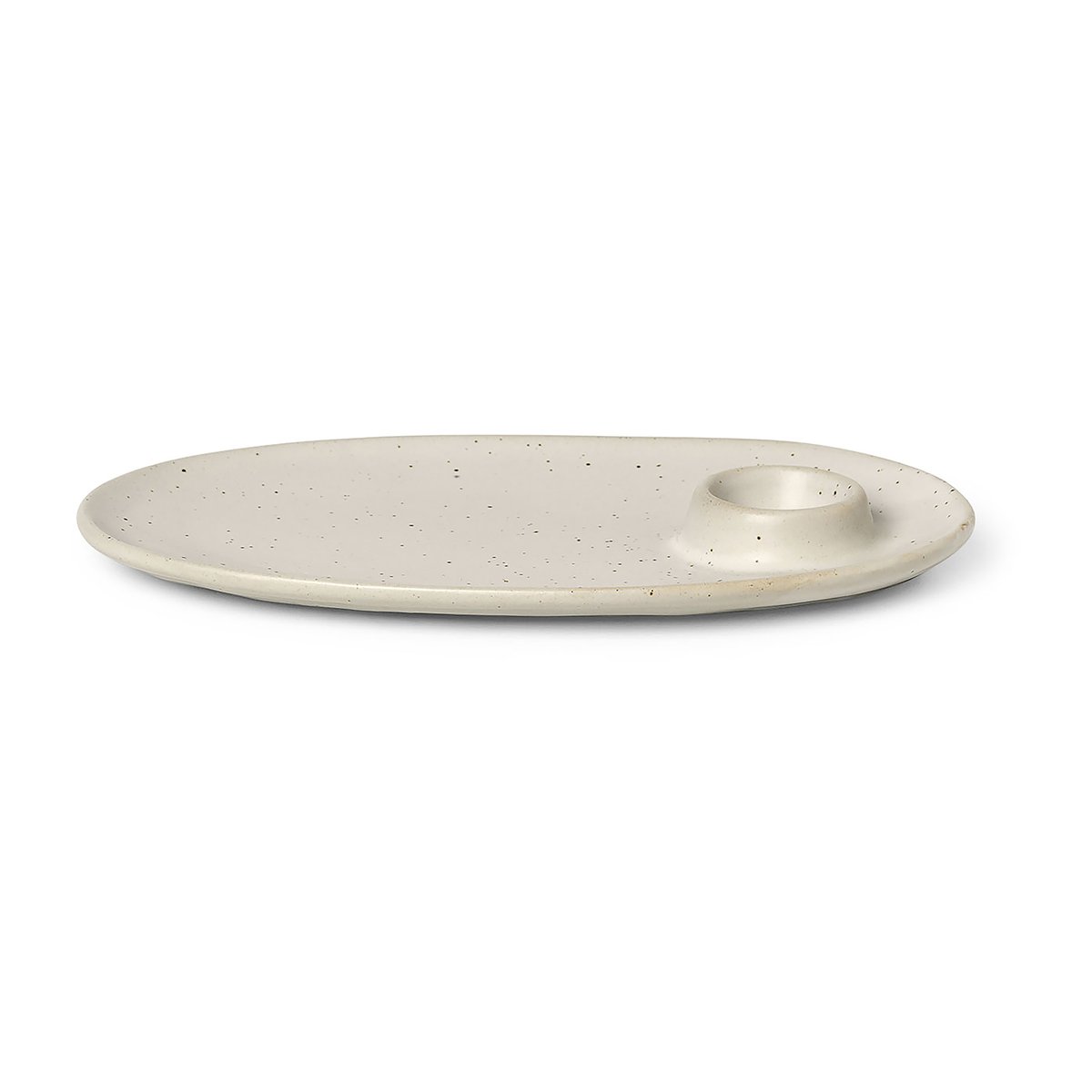 Ferm Living Flow breakfast plate 14x23.5 cm Off-white speckle