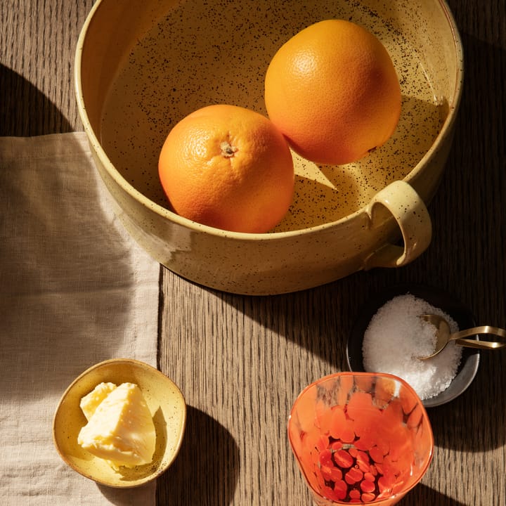Flow Centrepiece bowl, yellow speckle Ferm Living
