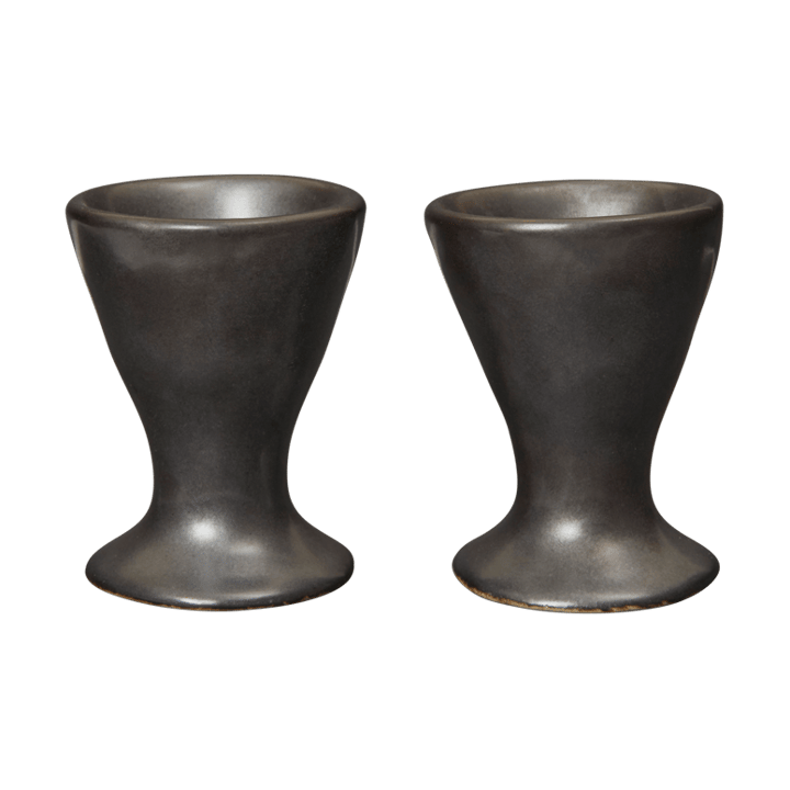 Flow egg cups 2-pack - Black - Ferm Living