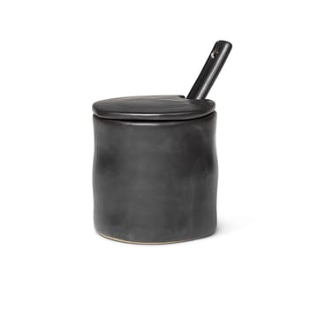 Flow jam-jar with spoon - black - ferm LIVING