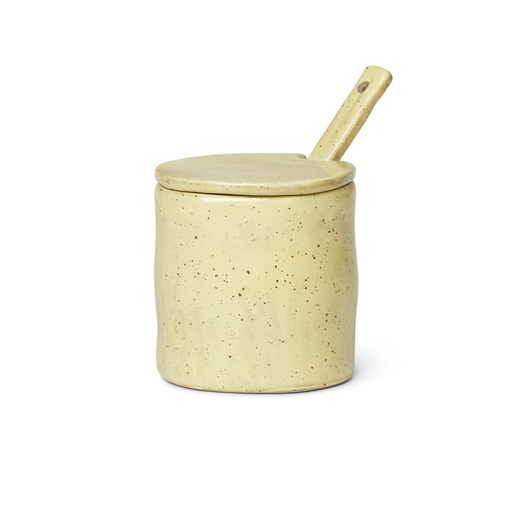 Flow jam-jar with spoon, yellow-speckled Ferm Living
