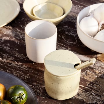 Flow jam-jar with spoon - yellow-speckled - Ferm Living