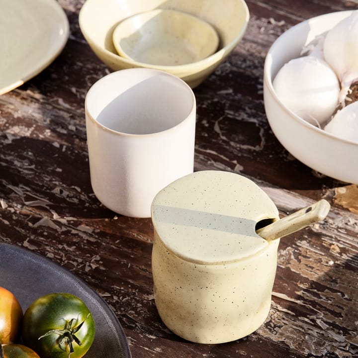 Flow jam-jar with spoon, yellow-speckled Ferm Living