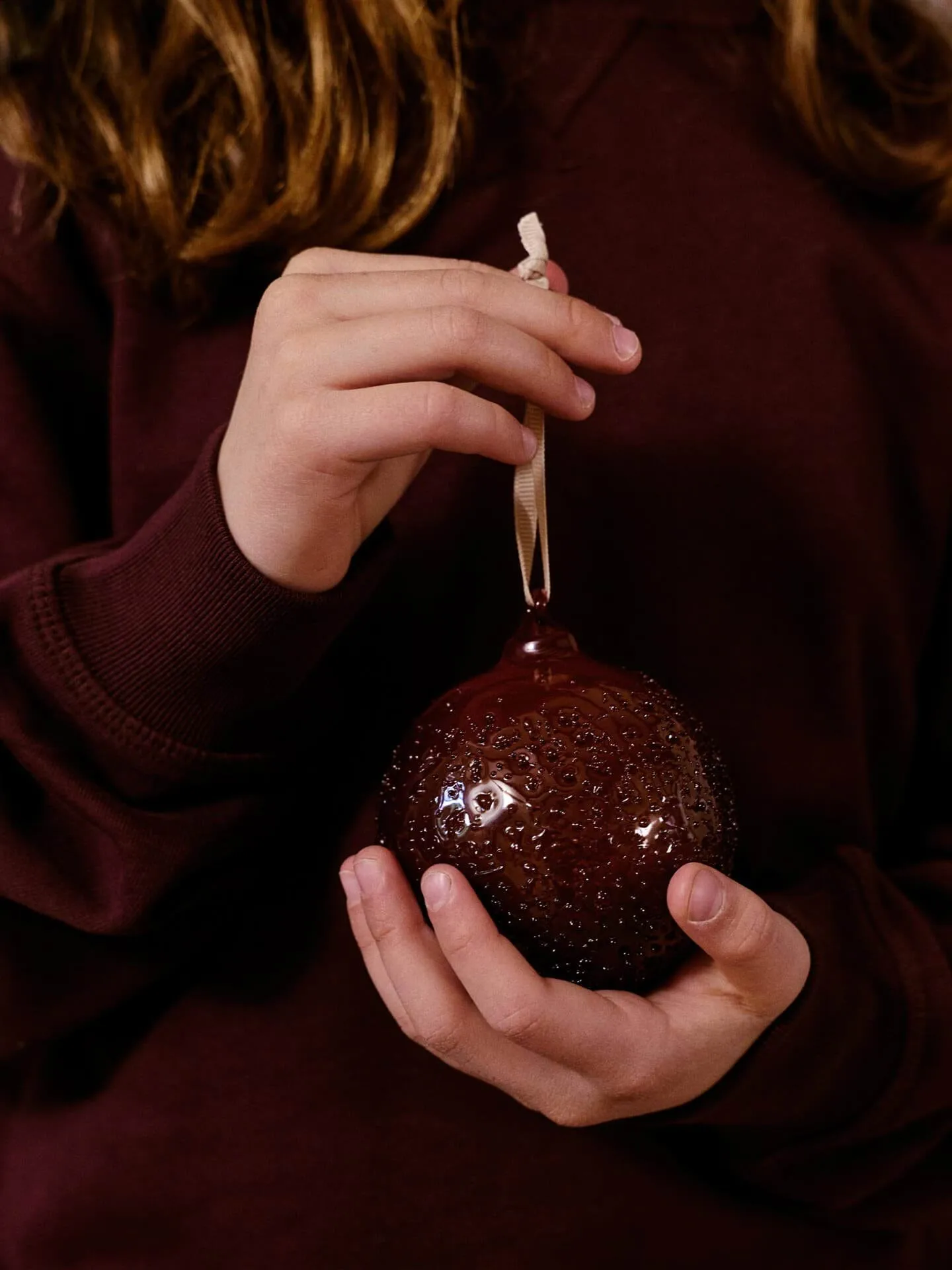 Flurry Christmas baubles 3-pack, L, Picante Red Ferm Living