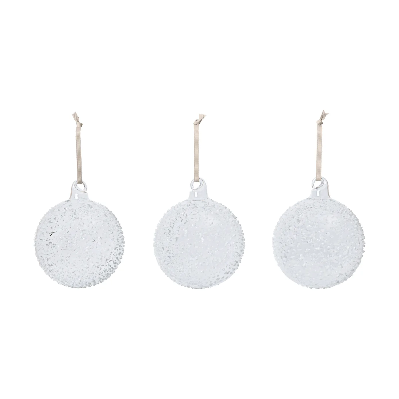Flurry Christmas baubles 3-pack, L, White Ferm Living