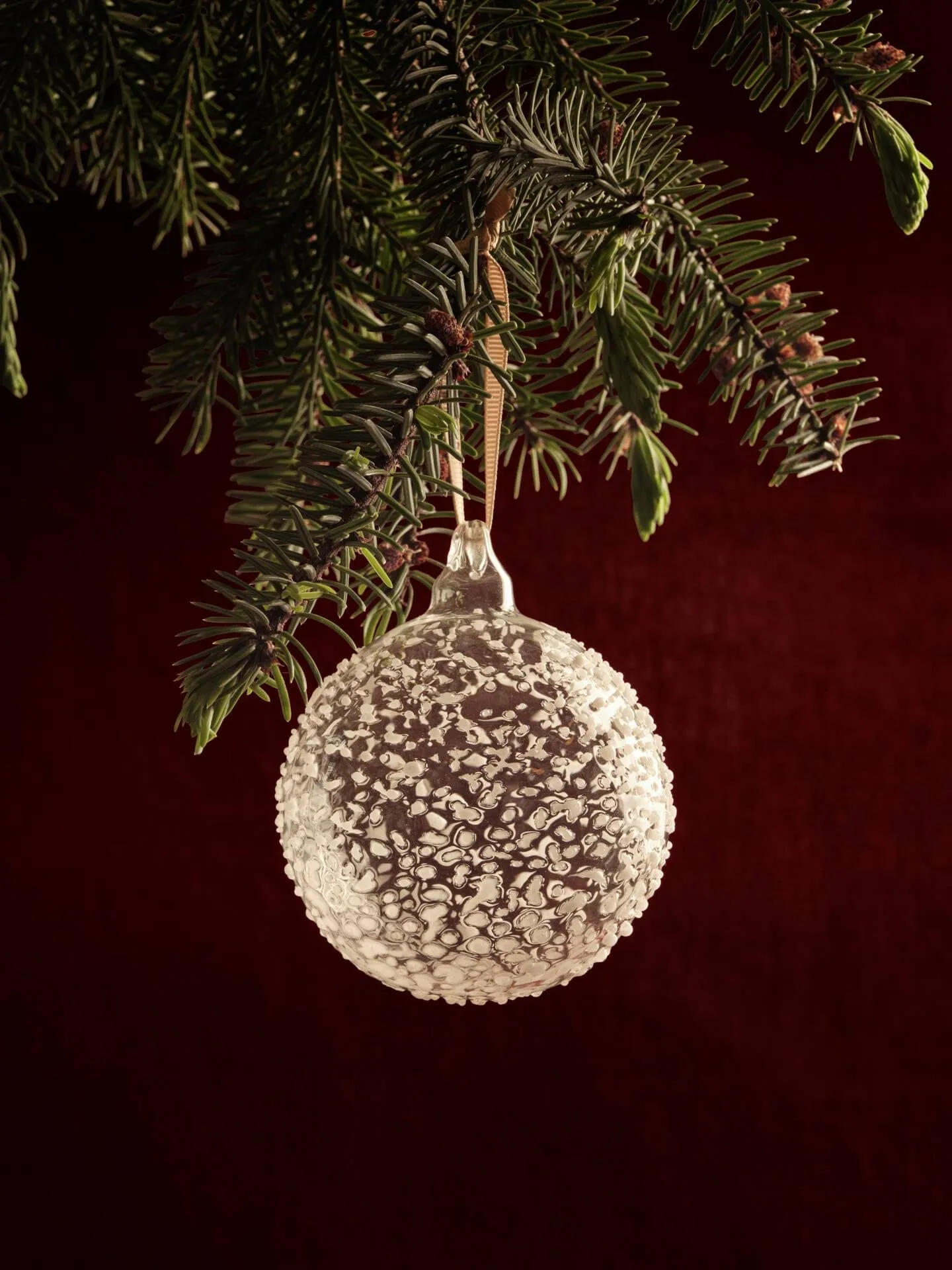 Flurry Christmas baubles 3-pack, L, White Ferm Living