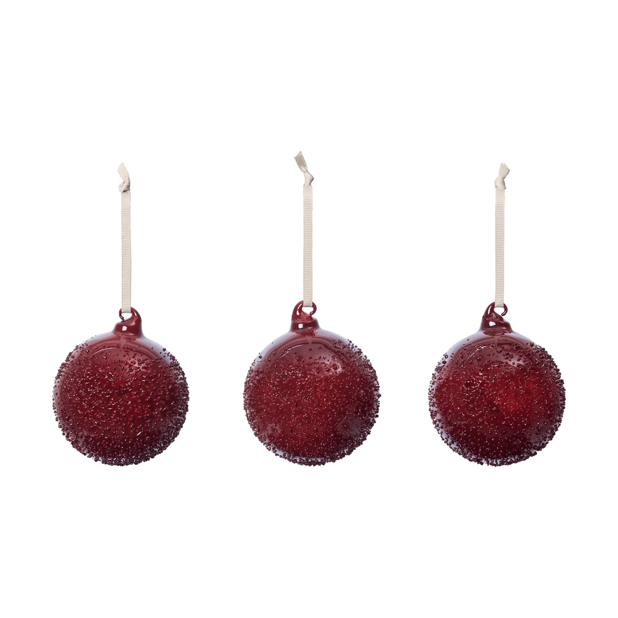 Flurry Christmas baubles 3-pack, M, Picante Red Ferm Living