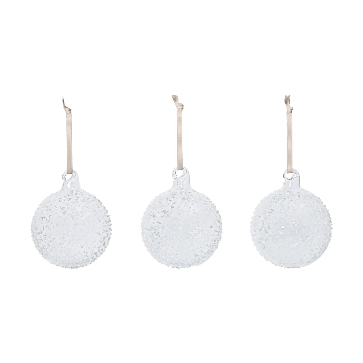 Flurry Christmas baubles 3-pack, M, White Ferm Living