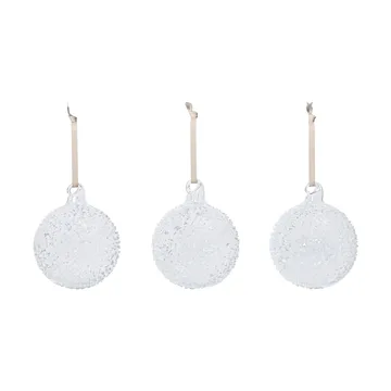 Flurry Christmas baubles 3-pack - M, White - Ferm Living