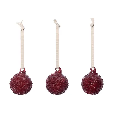 Flurry Christmas baubles 3-pack - S, Picante Red - Ferm Living