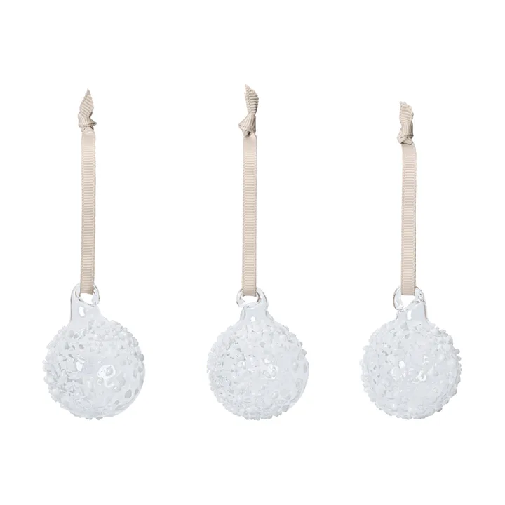 Flurry Christmas baubles 3-pack - S, White - Ferm Living