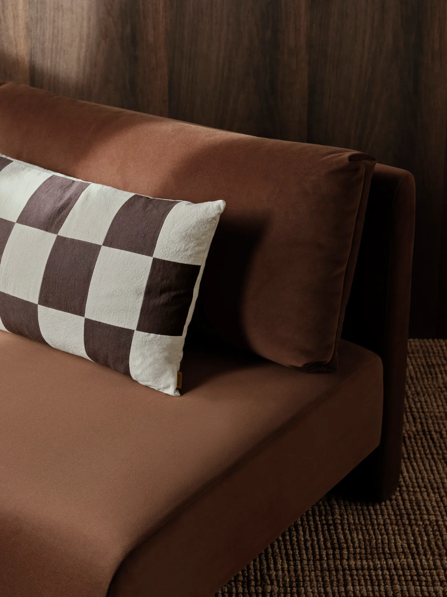 Fold patchwork cushion cover 40x60 cm, Coffee-undyed Ferm Living