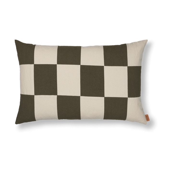Fold patchwork cushion cover 40x60 cm - Dark Olive -undyed - Ferm LIVING