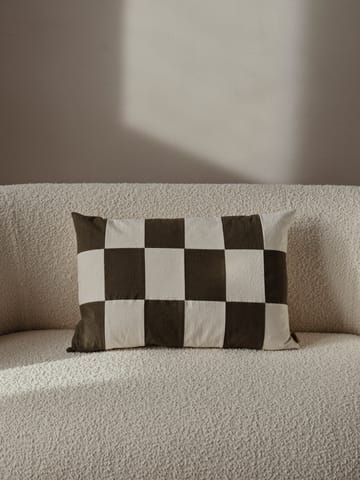 Fold patchwork cushion cover 40x60 cm - Dark Olive -undyed - Ferm Living
