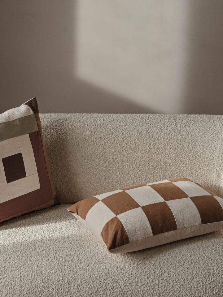 Fold patchwork cushion cover 40x60 cm, Sugar kelp-undyed Ferm Living