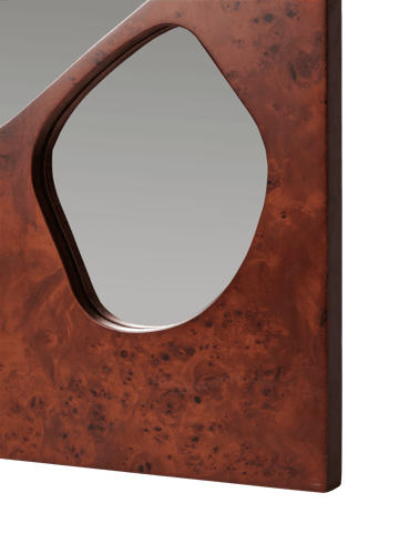 Folia mirror - Dark stained burl, 82 cm - Ferm Living