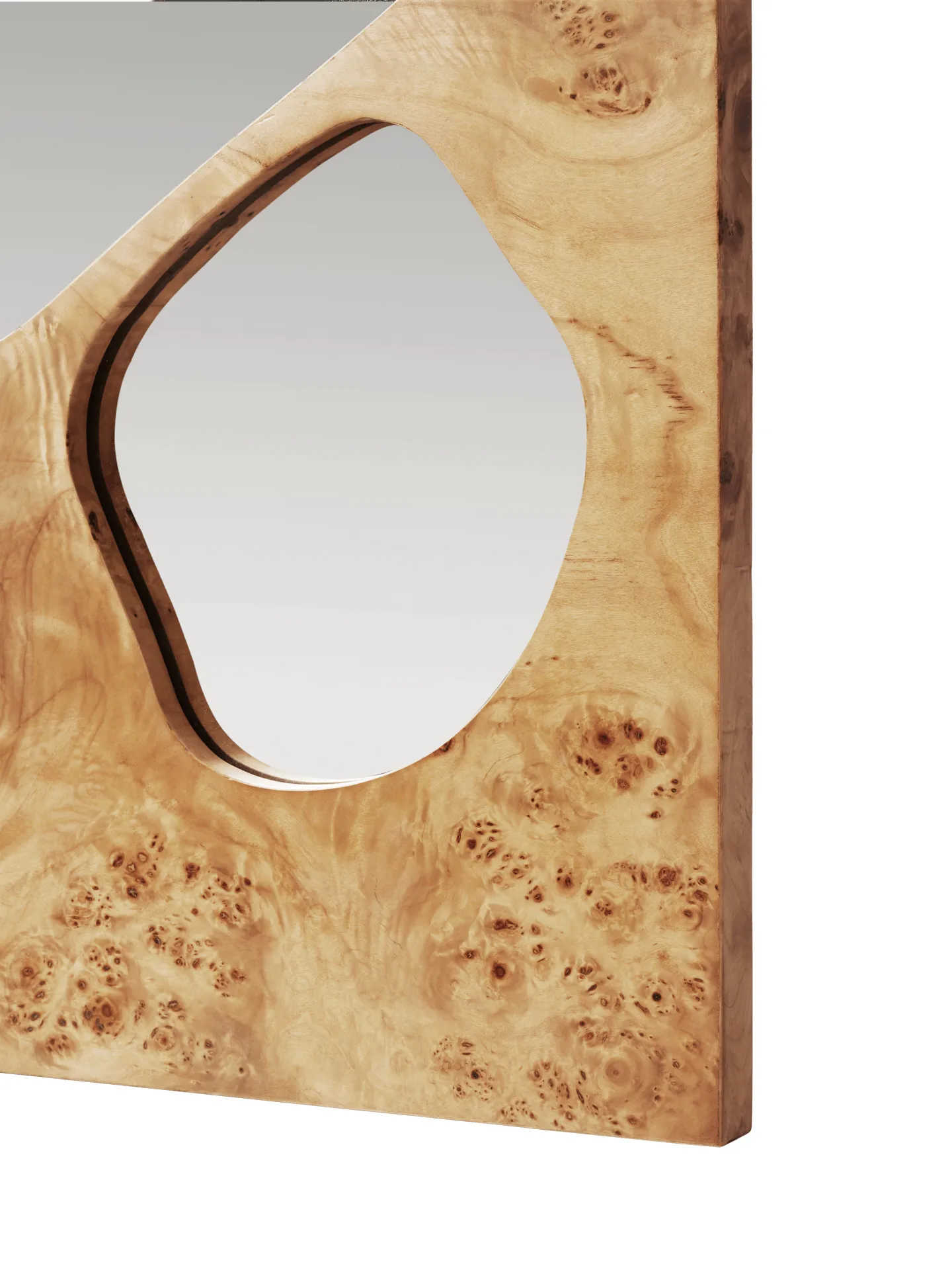 Folia mirror, Natural burl, 82 cm Ferm Living
