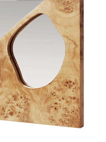 Folia mirror - Natural burl, 82 cm - Ferm Living