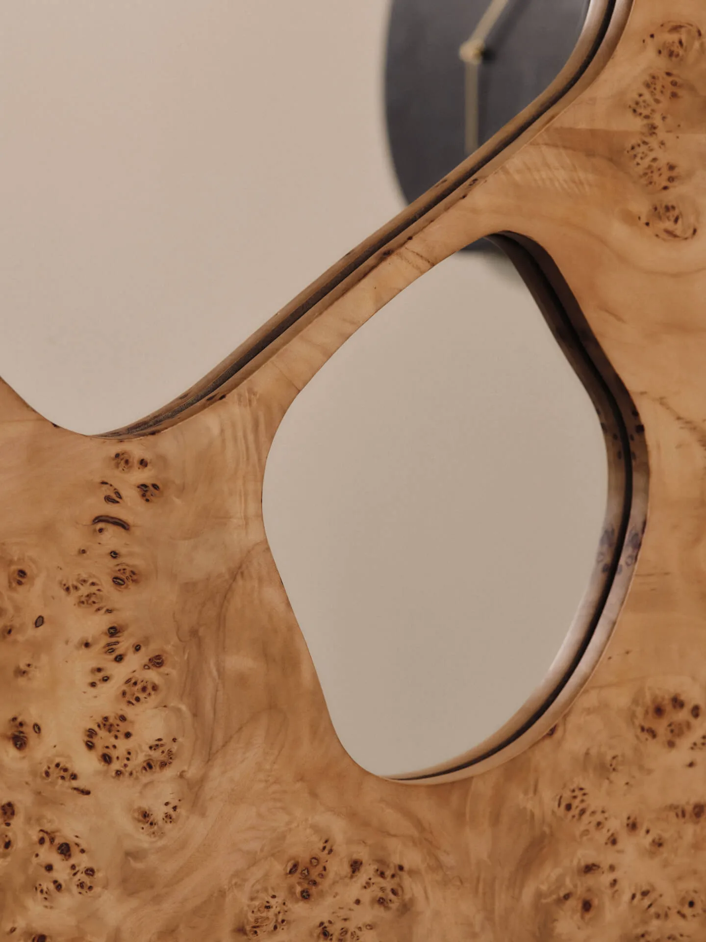 Folia mirror, Natural burl, 82 cm Ferm Living