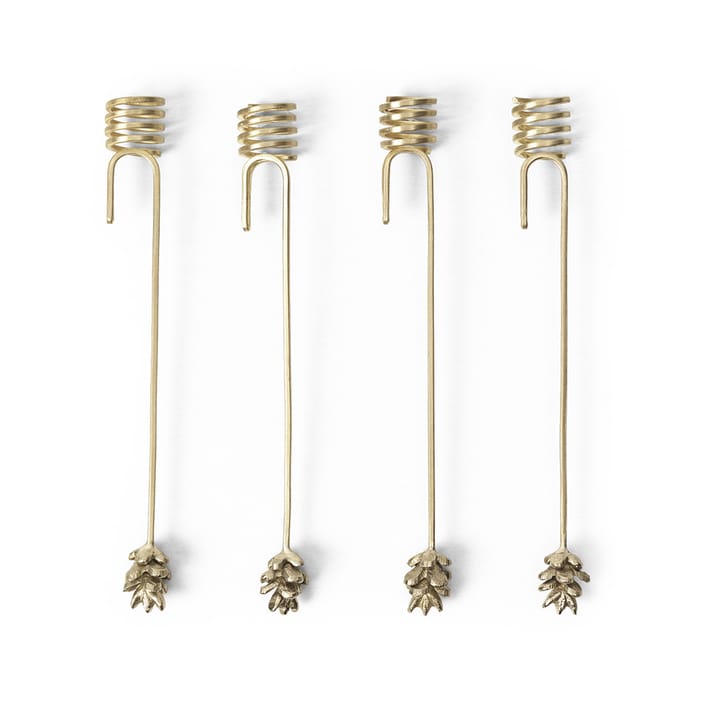 Forest candle holder for Christmas tree 4-pack, Brass Ferm Living